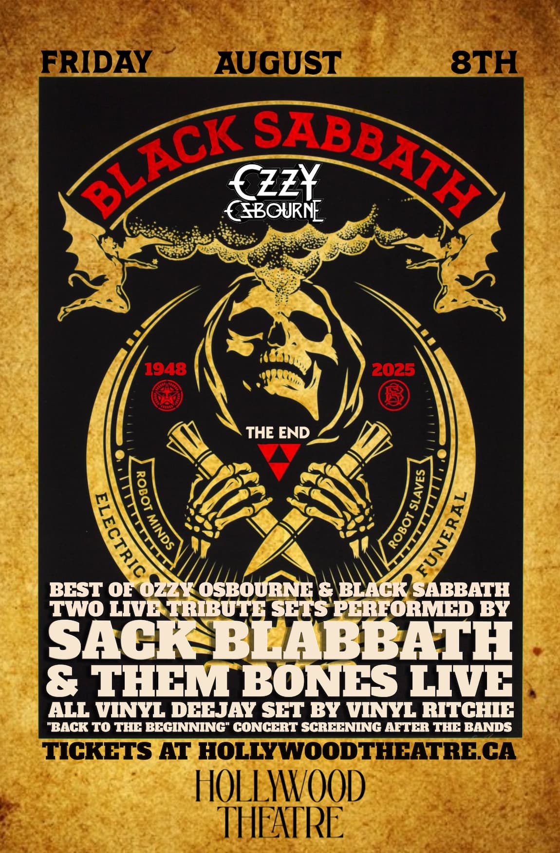 Black Sabbath x Ozzy Osbourne Night at Hollywood Theatre